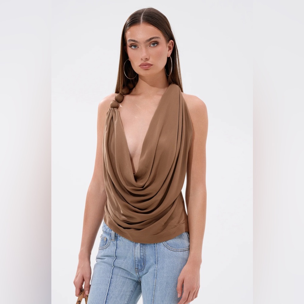 Lexi Satin Cowl Neck Blouse
